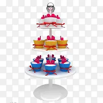 三层蝴蝶结白色蛋糕架