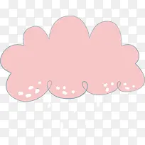 粉红色的云朵和雨点矢量图