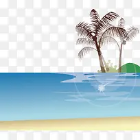大海椰树矢量图