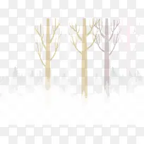 冬天枯树雪景装饰图案