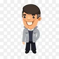 手绘卡通装饰中年男子海报设计
