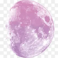 紫色水彩创意月亮