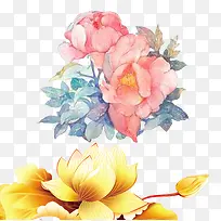 水彩粉色花朵
