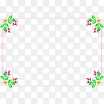 绿色春季水彩花朵框架