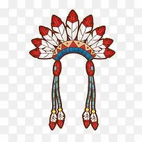 卡通印第安人民族文化风情装饰插
