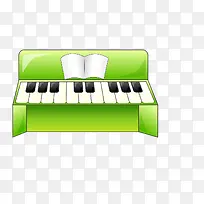 绿色卡通钢琴