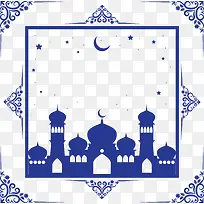 蓝色花纹伊斯兰教堂