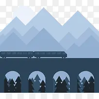 火车穿过山林
