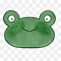 绿色水墨青蛙元素