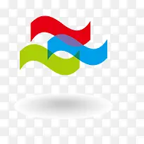 手绘彩色红绿蓝创意图形