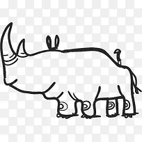 手绘的犀牛