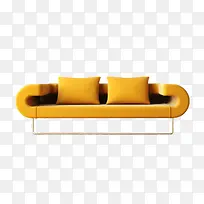 双人沙发姜黄色