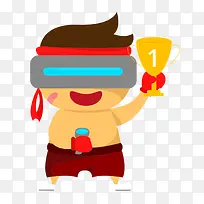 VR虚拟现实体育竞技人物矢量素材
