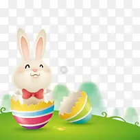 可爱卡通彩蛋兔子矢量素材