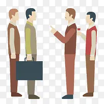 卡通商务会谈人物设计