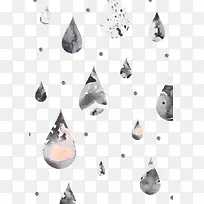 水彩雨滴