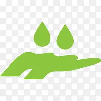 环保矢量绿色双手接水