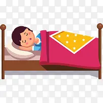 卡通睡眠日睡觉女孩