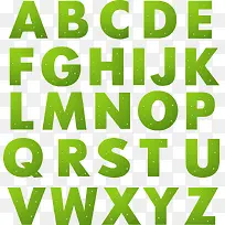 绿色带水珠的英文字母