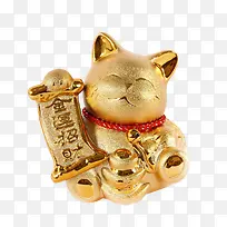 元宝金运金色招财猫