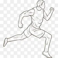 卡通手绘奔跑的男人