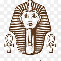 手绘古代埃及法老