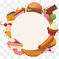 美味快餐美食边框