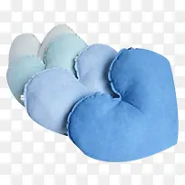 蓝色心形抱枕素材