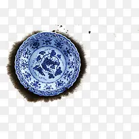 中国水墨瓷器元素