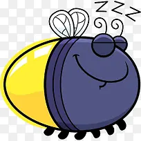卡通睡觉的萤火虫