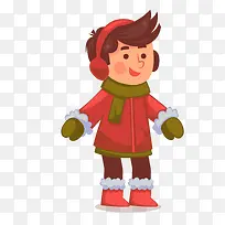 红灰色穿棉袄卡通冬季男孩