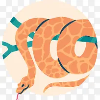 卡通动物蛇装饰图案