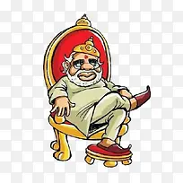 卡通印度皇家国王