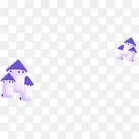 紫色蘑菇房子图案