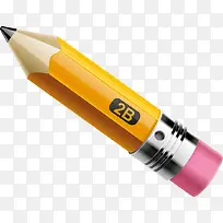 黄色铅笔红色橡皮元素