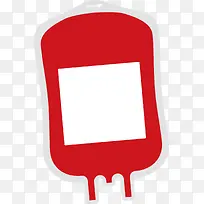 红色卡通医疗血袋