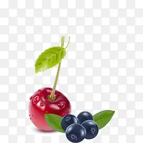 樱桃蓝莓水果PNG矢量素材