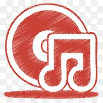 Red music cd Icon