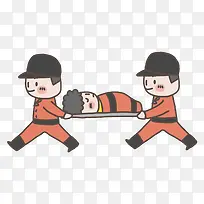 抬着伤员的男人免抠图