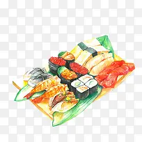 免抠卡通手绘日式美食寿司刺身