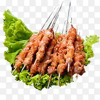 新疆风味烧烤羊肉串实物