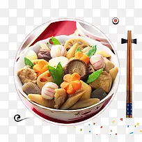 免抠碗里的日式美食
