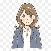 委屈的女生矢量