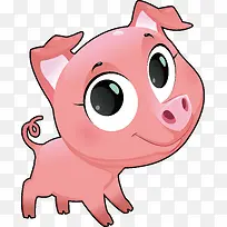 手绘卡通可爱动物小猪矢量素材