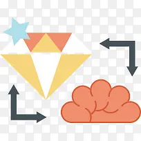 脑科学几何图形图标设计素材