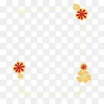金色花朵装饰边框PNG