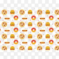 汉堡披萨卡通扁平风格