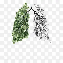 创意插画-绿色植被是地球之肺