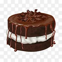 手绘巧克力多层蛋糕圆形矢量下载
