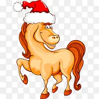 圣诞节可爱黄色小马